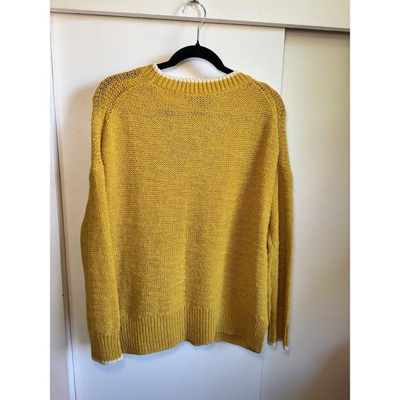 J.CREW NWT Pullover Women’s Golden Yellow Crewneck Sweater Size L - Picture 2 of 5
